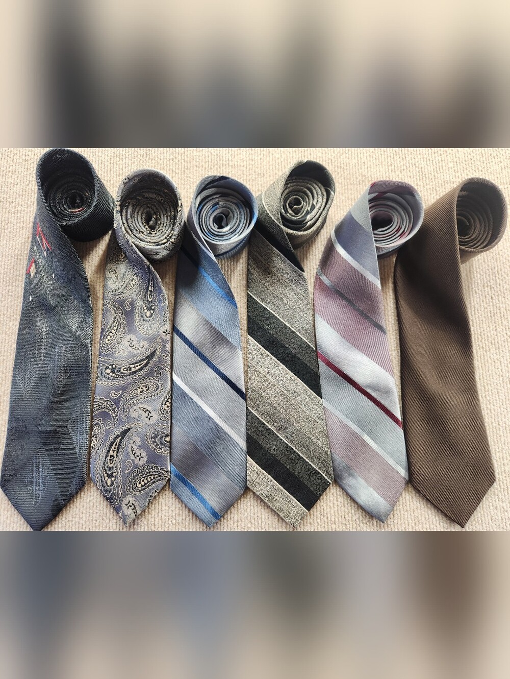 Vintage Striped Paisley Pattern Wembley / Enrico Sarchi Men's Neck Tie Lot of 6